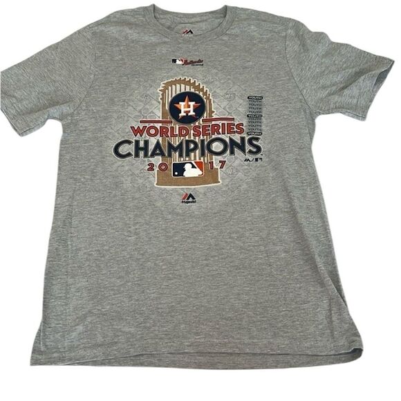 NWOT Houston Astros 2017 World Series champions XL youth sz18 SS T-shirt - Picture 1 of 6